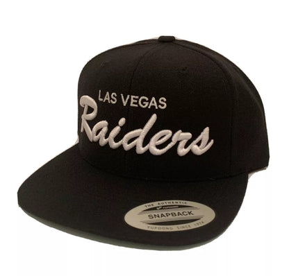 Las Vegas Raiders Script Classic Snapback Cap Hat Adjustable Black