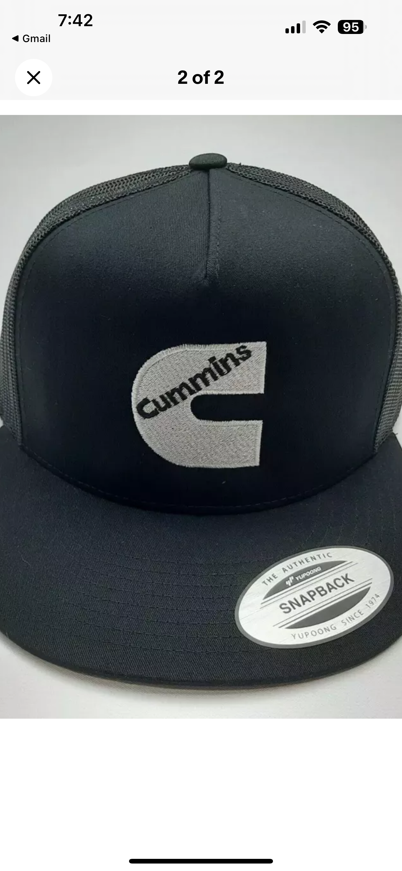 Cummins Flat Bill Mesh Snapback Embroidered Baseball Cap Hat Black