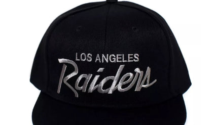 Los Angeles Raiders LA Hat Script Black Snapback Cap 90s Rap NWA ICE CUBE EAZY E