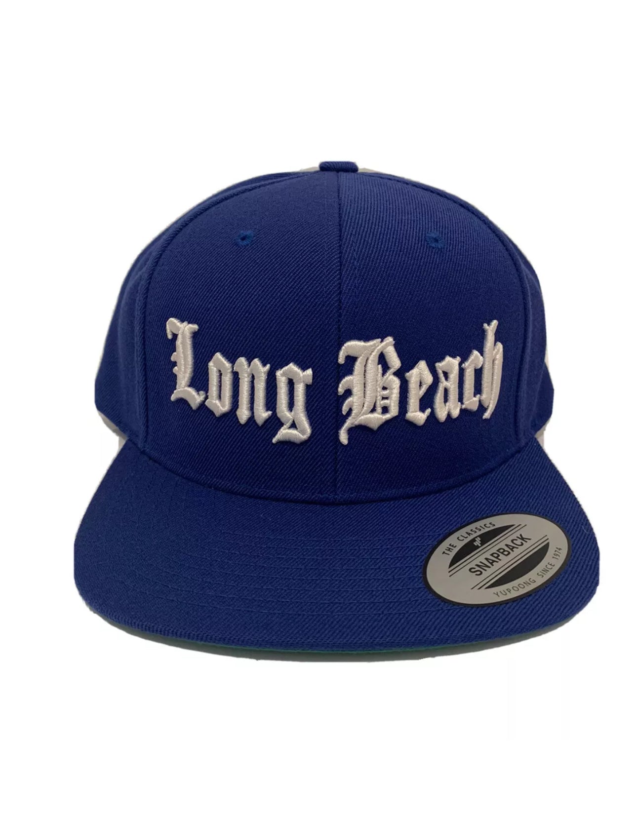 Long Beach Classic Snapback Cap Hat 3D Embroidery Yupoong Adjustable Royal Blue