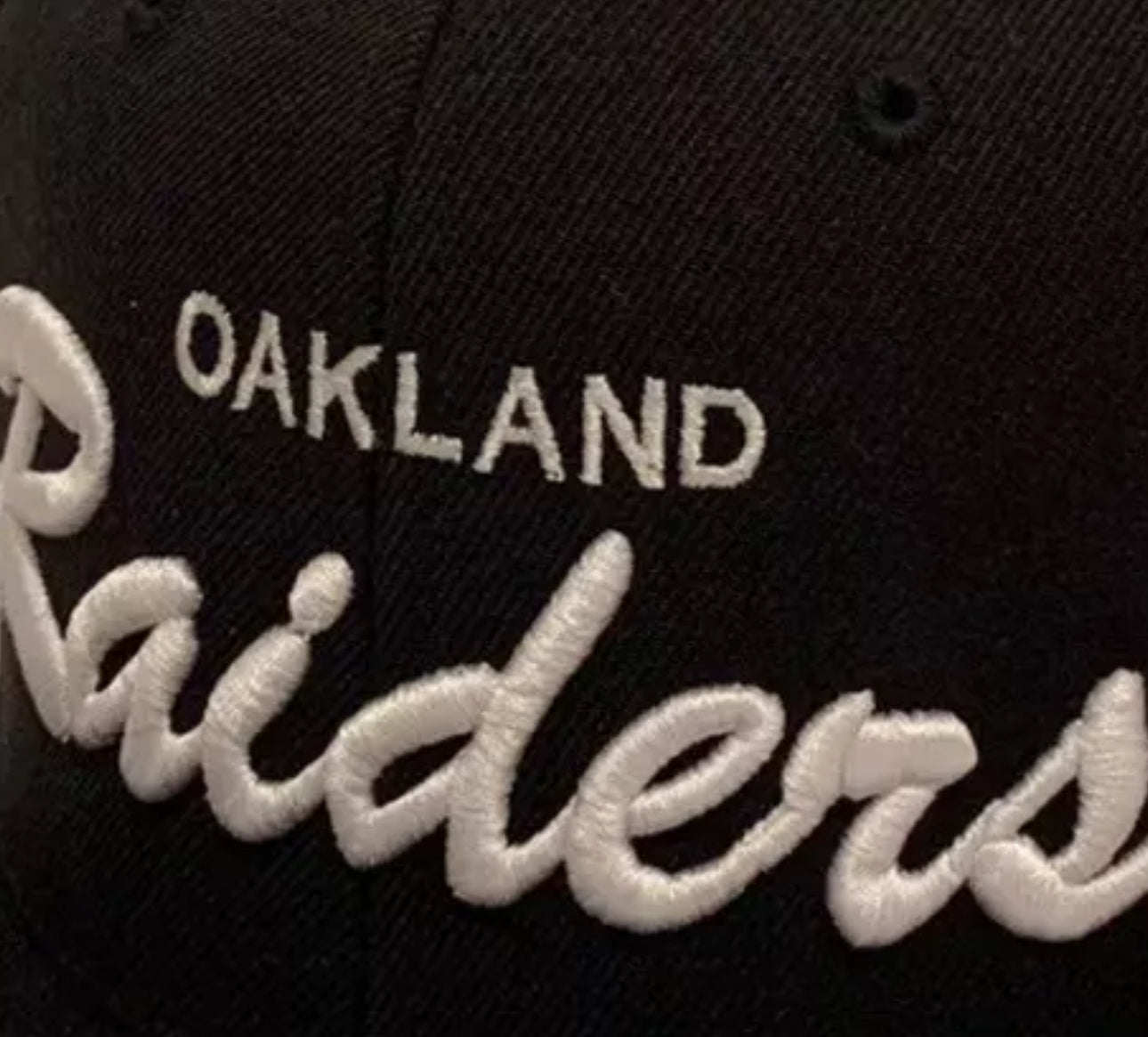 Oakland Raiders Script Classic Snapback Cap Hat Adjustable Black