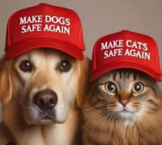 Make Cats Dogs Safe Again MAGA Embroidered Baseball Cap Hat Red Trucker SnapBack