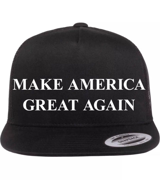 Donald Trump 2024 MAGA Make America Great Again Fight Hat Flat Bill Trucker Cap