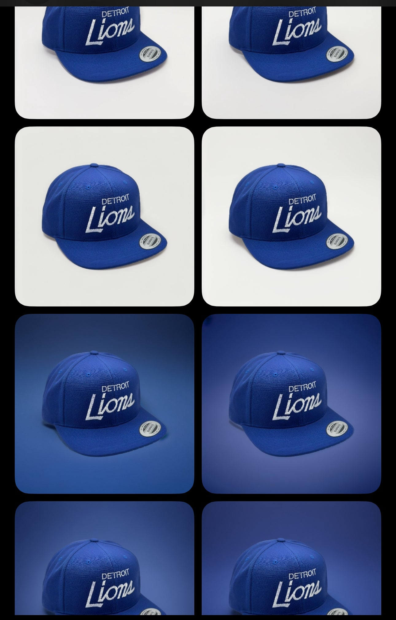 Gorra ajustable con visera ajustable clásica con logotipo de Detroit Michigan Lions en color azul