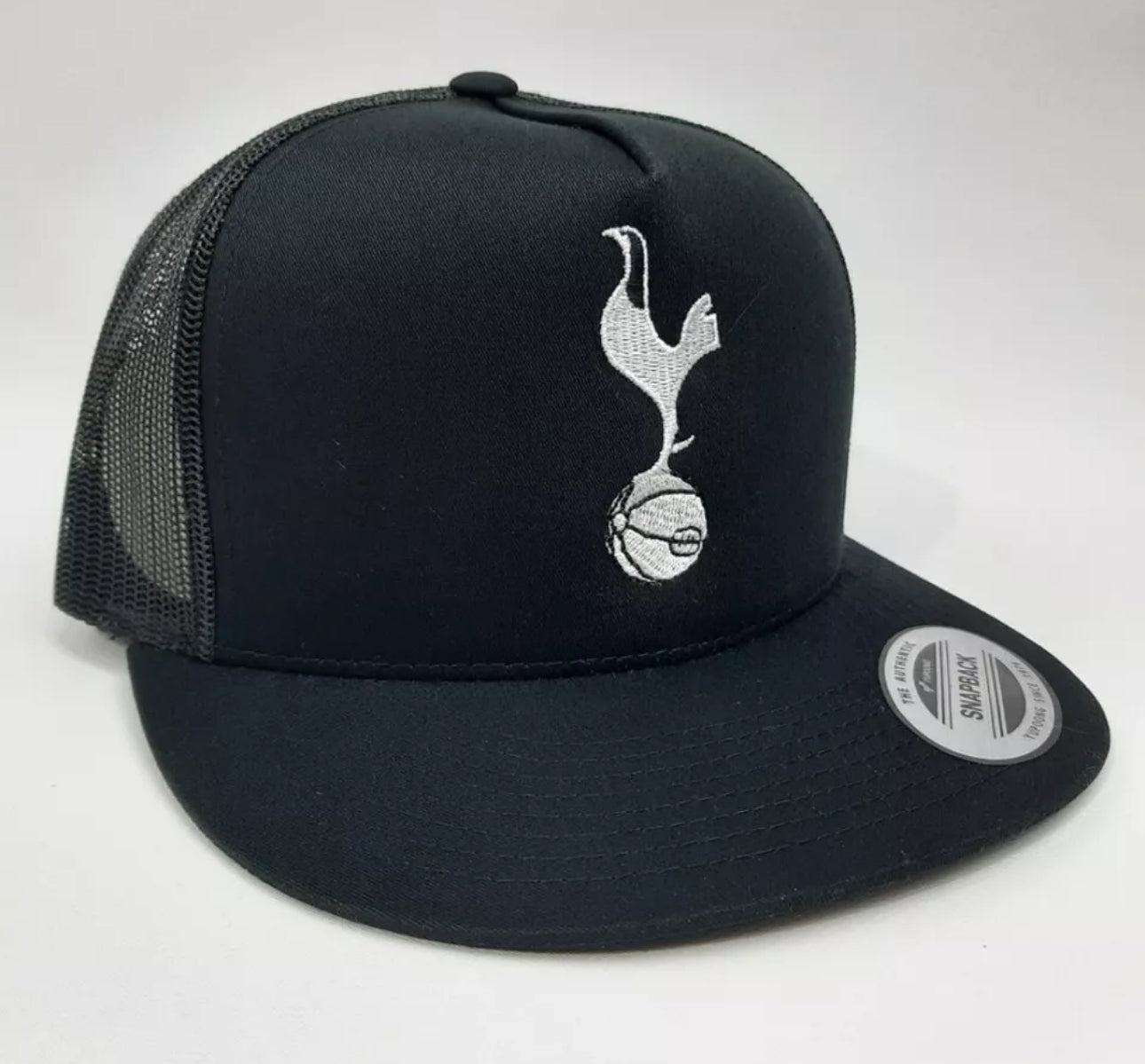 Tottenham Hotspur Soccer Club Football Embroidered Cap Hat Mesh Snapback Black