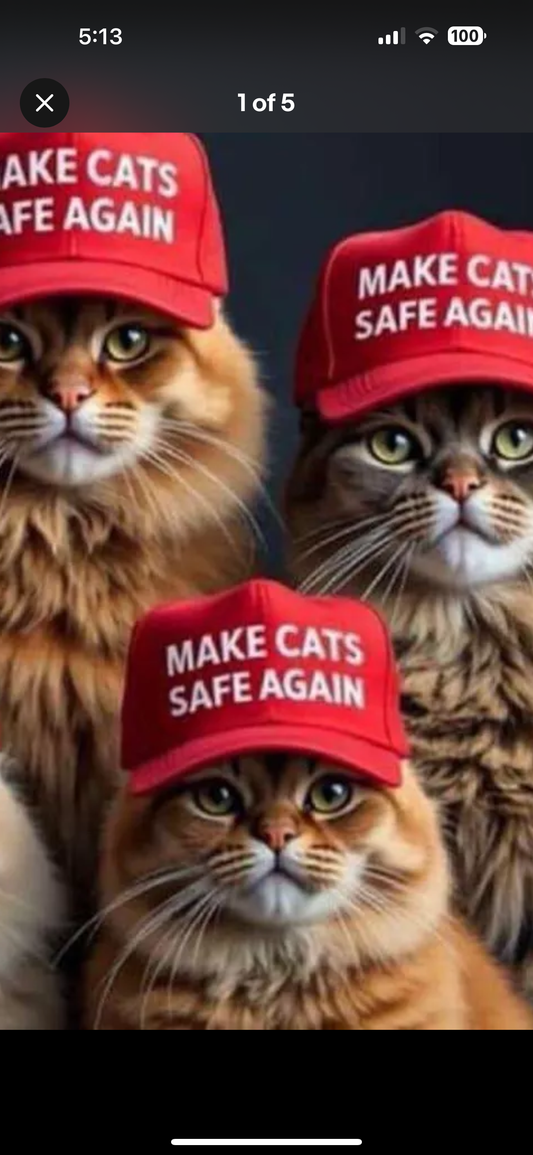 Make Cats Safe Again MAGA Embroidered Baseball Cap Hat Red Trucker SnapBack