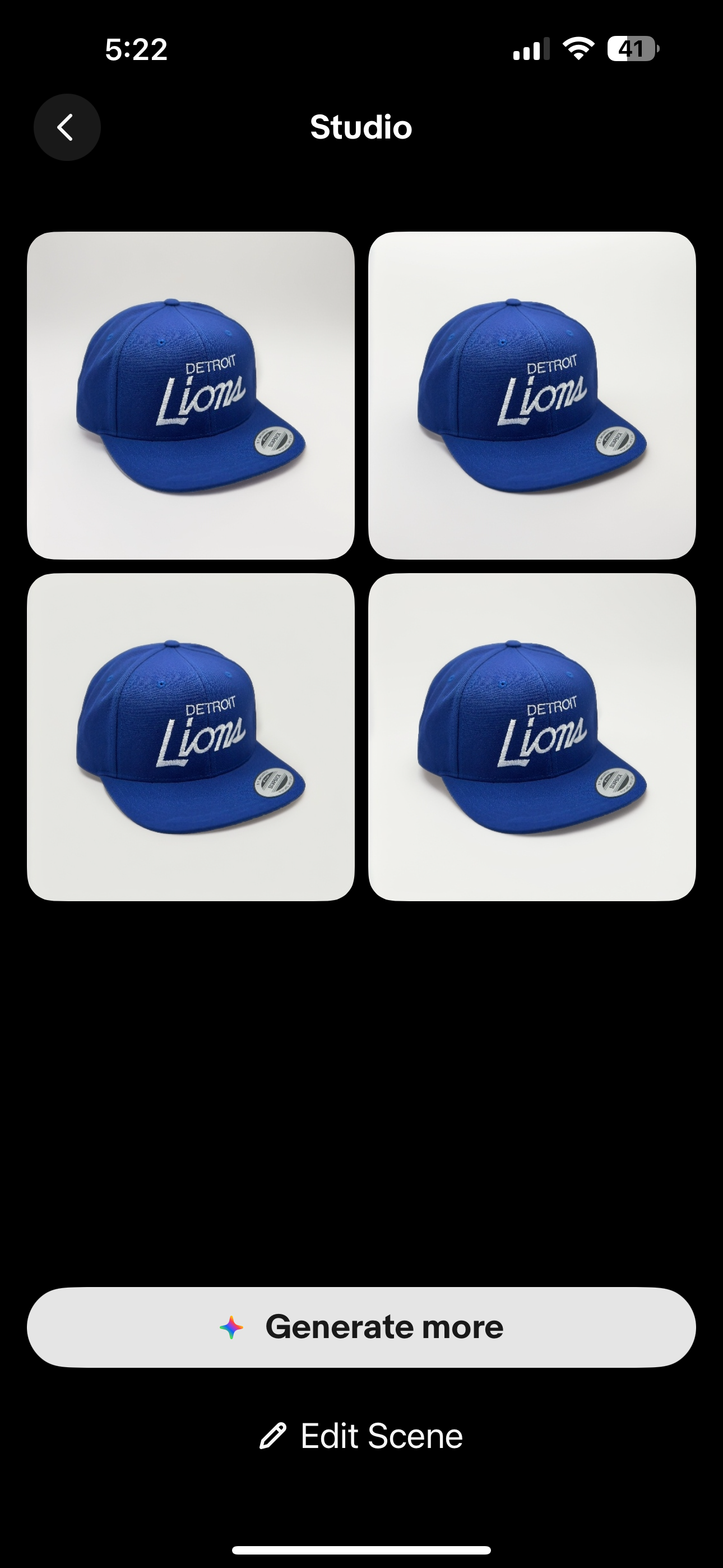 Gorra ajustable con visera ajustable clásica con logotipo de Detroit Michigan Lions en color azul